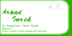 arpad imrek business card